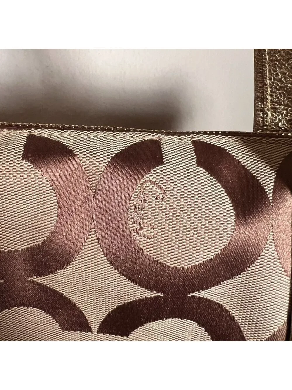 Coach Poppy Tote Gold Khaki Large